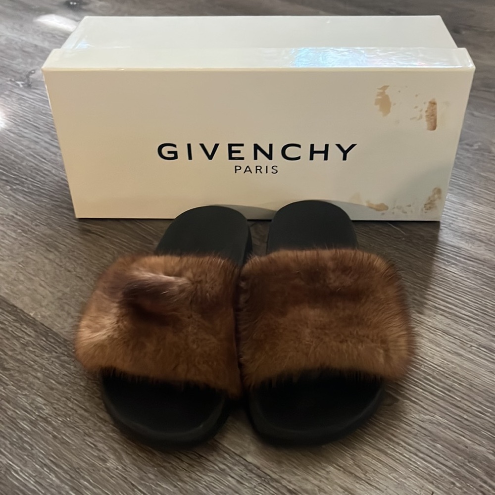 Givenchy Fur Slip On Slides - image 4
